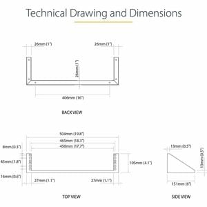 StarTech.com 2U 19in Steel Vertical Wall Mount Equipment Rack Bracket~ - TAA Compliant