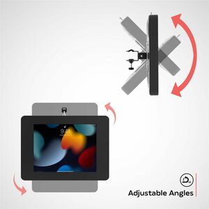 CTA Digital Premium Locking Shelf Mount for iPad Gen 7-10 & Other 7-11" Tablets - 7" to 11" Screen Support - Steel, Galvan