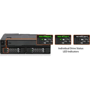 Icy Dock ToughArmor MB602SPO-B Drive Enclosure for 5.25" - Serial ATA/300 Host Interface Internal - Black - 2 x HDD Suppor