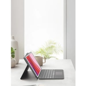 Logitech Combo Touch Keyboard/Cover Case Apple, Logitech iPad (7th Generation) Tablet - Graphite - Scuff Resistant, Scratc