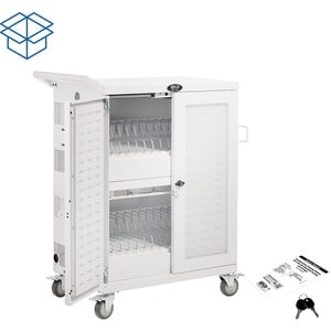 Tripp Lite by Eaton Safe-IT Multi-Device UV Charging Cart, Hospital-Grade, 32 AC Outlets, Laptops, Chromebooks, Antimicrob