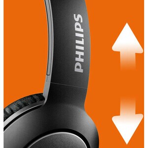 Philips BASS+ SHB3075BK/00 Wireless Over-the-head Stereo Headset - Black - Binaural - Supra-aural - 1000 cm - Bluetooth - 