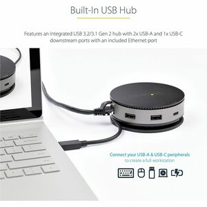 StarTech.com USB-Typ C Docking Station für Tablet-PC, Notebook - 75 W - 3 x USB-Anschlüsse - USB Typ C - Netzwerk (RJ-45) 