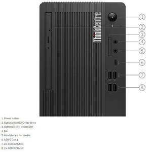 Lenovo ThinkCentre M70t 11DA002SME Desktop Computer - Intel Core i7 10th Gen i7-10700 Octa-core (8 Core) 2.90 GHz - 8 GB R