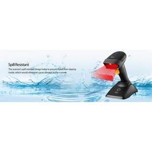 Adesso NuScan 2500TB Logistics, Warehouse Handheld Barcode Scanner - Wireless Connectivity - Black - USB Cable Included - 