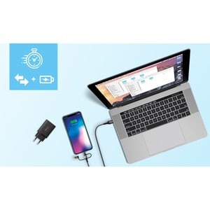 Trust Keyla 1 m Lightning/Micro-USB/USB/USB-C Data Transfer Cable for Computer, Phone, Digital Text Reader, Notebook, iPad