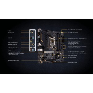 Carte Mère TUF GAMING B560M-E - Intel Chipset - Socket LGA-1200 - Prêt pour mémoire Intel Optane - Micro ATX - Pentium Gol