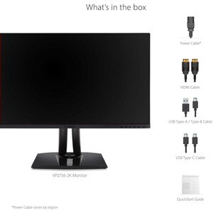 ViewSonic VP2756-2K 27" ColorPro 1440p IPS Monitor with 60W Powered USB C, sRGB and Pantone Validated - 27" ColorPro Monit