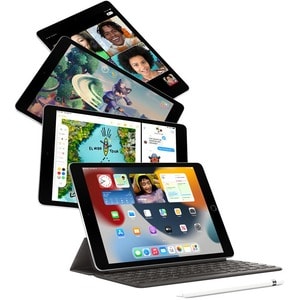 iPad (9th Gen) 10.2in Wi-Fi 64GB - Silver - A13 Bionic - Touch ID - Lightning - Supports Apple Pencil (1st Gen) and Smart 
