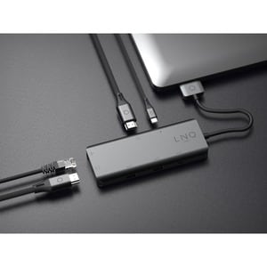 Estación de acoplamiento LINQ USB Tipo C - 100 W - Negro - 2 Pantallas admitidas - 4K - 3840 x 2160 - 2 x Puertos USB Tipo