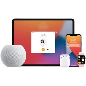 Apple HomePod mini 蓝牙 智能音箱 - Siri 支持 - 白 - 360° Circle Sound - 无线局域网