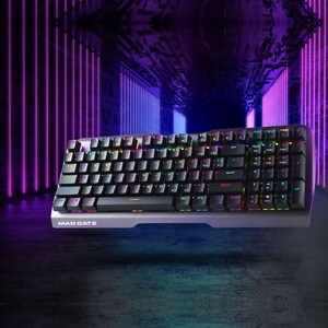 Mad Catz S.T.R.I.K.E. 13 Compact Mechanical Gaming Keyboard - Cable Connectivity - RGB LED Windows Key, Adjustable Backlig