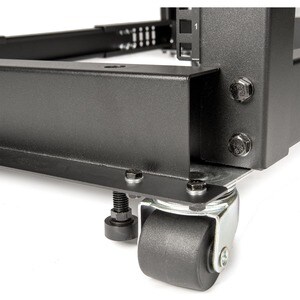 Rocstor SolidRack 25U Adjustable Depth Open Frame 4 Post Rack w/ Casters - Adjustable mounting depth of 23.5in-41in & 25.1