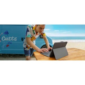 Logitech Combo Touch Keyboard/Cover Case Apple, Logitech iPad (10th Generation) Tablet - Oxford Gray - Scrape Resistant, B
