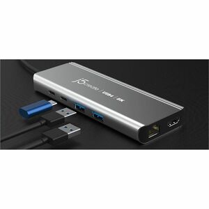 j5create JCD403-N USB4 Docking Station for Monitor, Notebook - Charging Capability - Space Gray - 4K, 8K - 7680 x 4320 - 4