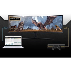 Monitor LCD Samsung Odyssey Neo G9 S49AG950NP 1244,6 mm (49") Class Dual Quad HD (DQHD) Schermo curvo - 32:9 - Nero, Bianc