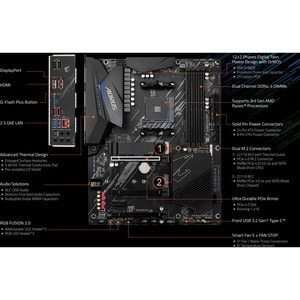 Aorus Ultra Durable B550 AORUS ELITE V2 Desktop Motherboard - AMD B550 Chipset - Socket AM4 - ATX - Ryzen 3, Ryzen 5, Ryze