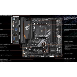 Aorus Ultra Durable B550M AORUS ELITE Desktop Motherboard - AMD B550 Chipset - Socket AM4 - Micro ATX - Ryzen 3, Ryzen 5, 