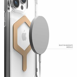 Urban Armor Gear Plyo Rugged Case for Apple iPhone 15 Pro Max Smartphone - Ice/Gold - Crystal Clear - Drop Resistant, Yell