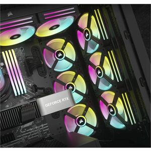 Corsair iCUE QX140 Cooling Fan - 2 x Fan(s) - 82.50 CFM Maximum Airflow - 2000 rpm - Magnetic Dome Bearing - RGB LED - Bla