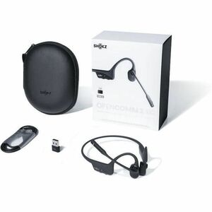 Shokz OpenComm2 UC Wireless Over-the-ear, Behind-the-neck Stereo Earset - Black - Binaural - Open - 2987 cm - Bluetooth - 