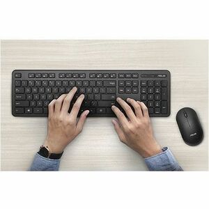 Asus CW100 Gaming Keyboard & Mouse - 1 Pack - Wireless RF 2.40 GHz Keyboard - Keyboard/Keypad Color: Black - Wireless RF M
