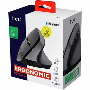Trust Bayo+ Maus - Bluetooth/Radio-Frequenz - USB 3.0 Typ C - Optisch - 6 Taste(n) - Schwarz - Kabel/Drahtlos - 10 m - 2,4