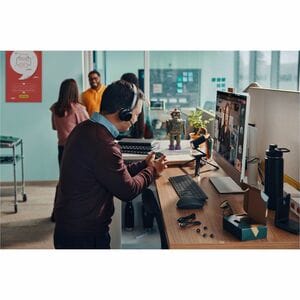 Poly Voyager Focus 2 Wired/Wireless On-ear, Over-the-head Stereo Headset - Black - Siri, Google Assistant - Binaural - Sup