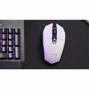 Souris de jeu Optique Trust Felox GXT 110 - Fréquence radio - USB 2.0 Type A - 6 Bouton(s) - Blanc - Câble - 2,40 GHz - Re