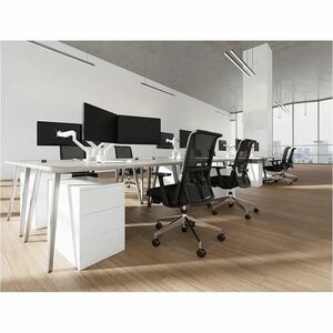 Neomounts NEXT Slim Mounting Arm for Monitor - White - Landscape/Portrait - Height Adjustable - 2 Display(s) Supported - 4