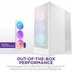 NZXT H7 Flow CM-H72FW-R1 Computer Case - ATX Motherboard Supported - Mid-tower - Galvanized Cold Rolled Steel (SGCC), Temp