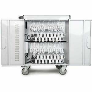 Rocstor Volt Charging Cart - 3 Shelf - Push Handle Handle - 4 Casters - Steel - 30" Width x 25.10" Depth x 40.70" Height -