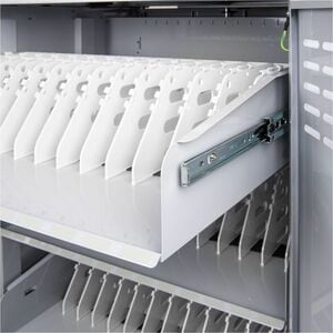 Rocstor Volt C42 Pre-Wired Charging Cart with Intelligent Power Charging 90W - 3 Shelf - 3 Drawer - Push Handle Handle - 4