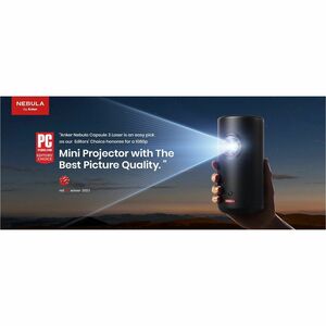 Nebula Capsule 3 D2426 DLP Projector - 16:9 - Portable, Ceiling Mountable, Tabletop - Black - High Dynamic Range (HDR) - F