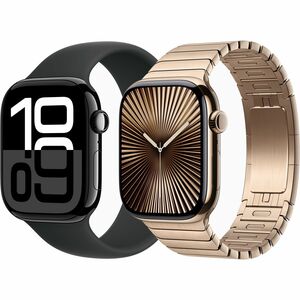 Apple Watch Series 10 Smart Watch - 46 mm Case Height - 39 mm Case Width - Jet Black Case Color - Black Band Color - Alumi