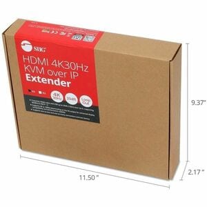 SIIG HDMI 4K30Hz KVM Over IP Extender - 120m(394ft) - Over IP KVM Extender - One to Many - HDMI Loop-out - Downscaler - Lo