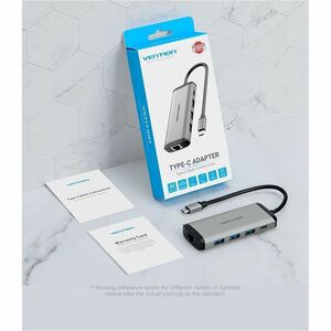 Vention CNDHB USB Type C Docking Station for TV, MacBook - Charging Capability - Memory Card Reader - SD - Portable - 4K U