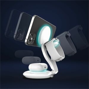 j5create JUPW3415 Induction Charger - White - For iPhone - Input connectors: USB - Magnetic, Foldable, Overheat Protection