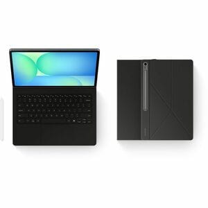 Housse/Clavier Samsung Book Cover - Porte-livres Style Samsung Galaxy Tab S10 FE+ Tablette - Noir - 202,5 mm Hauteur x 301