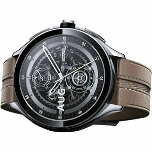 WATCH 2 PRO-BT CASE-STRAP SILVER CASE-BROWN LEATHER STRAP