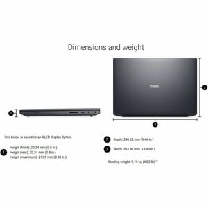 Dell Pro Max Premium MA16250 40.6 cm (16") Mobile Workstation - Full HD Plus - 120 Hz - Intel Core Ultra 7 265H - vPro Tec