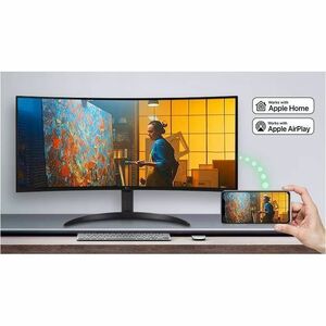Monitor LCD inteligente LG 34SR60QC-B 34" (86.4cm) Class UW-QHD Pantalla curva - 21:9 - 34" (86.4cm) Viewable - Vertical A