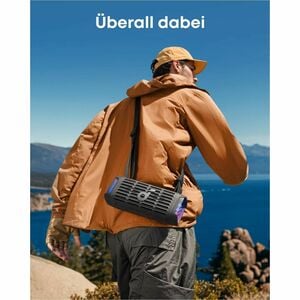 soundcore Boom 3i Portable Bluetooth Speaker System - 50 W RMS - Adventurer Black - 56 Hz to 20 kHz - Battery Rechargeable