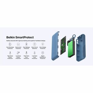 Belkin BoostCharge Stromspeicher - Blau - für Smartphone, iPhone, iPad, AirPod, USB Typ C Gerät, Nintendo Switch, iPad min