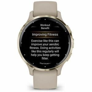 Garmin Venu 3S Smart Watch - Round Case Shape - 41 mm Case Height - 41 mm Case Width - Soft Gold Stainless Steel Body Colo