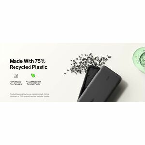 Belkin BoostCharge Stromspeicher - Schwarz - 10000 mAh - 45 W - Integriertes Kabel - Schwarz