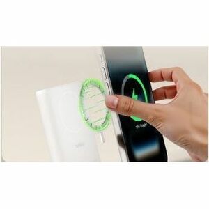Belkin UltraCharge Pro Power Bank - White - For Qi2-enabled Device, MagSafe-enabled Device, iPhone - 1 x Type-C 25W - 1000
