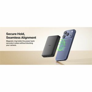 Belkin BoostCharge Power Bank - Black - For Smartphone, iPhone - 10000 mAh - 20 W - USB Type-C Connector - 2 x USB - Magne