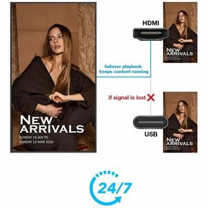 Optoma N3552K 1397 mm LCD Digital Signage Display - 24 Hours/7 Days Operation - Vertical Alignment (VA) - ARM Cortex A73 -