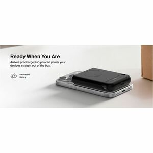 Belkin UltraCharge Pro Power Bank - White - For Qi2-enabled Device, MagSafe-enabled Device, iPhone - 1 x Type-C 25W - 1000